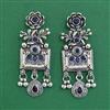 Oxidised Pearl Earring With Oxidised Plating