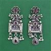 Oxidised Pearl Earring With Oxidised Plating