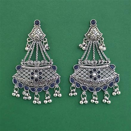 Oxidised Long Earring With Oxidised Plating
