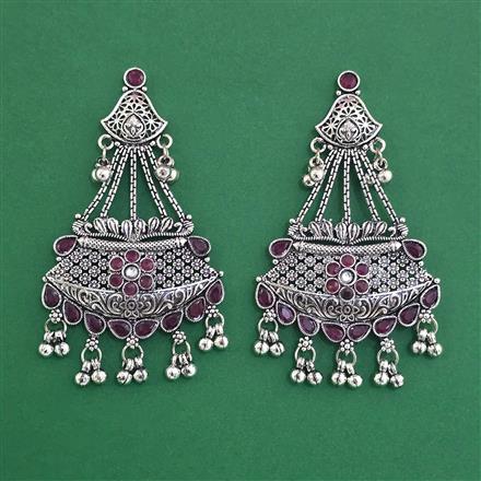 Oxidised Long Earring With Oxidised Plating