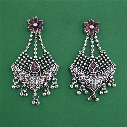 Oxidised Long Earring With Oxidised Plating