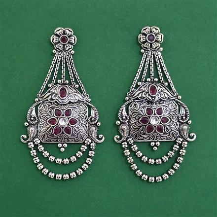 Oxidised Long Earring With Oxidised Plating