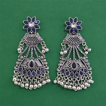 Oxidised Long Earring With Oxidised Plating