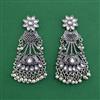 Oxidised Long Earring With Oxidised Plating