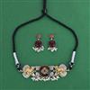 Oxidised Choker Necklace With 2 Tone Plating