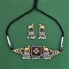 Oxidised Pearl Necklace With 2 Tone Plating