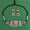 Oxidised Pearl Necklace With 2 Tone Plating