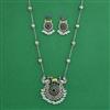 Oxidised Birds Pendant Set With 2 Tone Plating