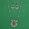 Oxidised Birds Pendant Set With 2 Tone Plating