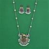 Oxidised Birds Pendant Set With 2 Tone Plating