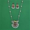 Oxidised Birds Pendant Set With 2 Tone Plating