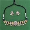 Oxidised Pearl Necklace With 2 Tone Plating