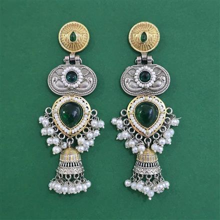 Oxidised Long Earring With Oxidised Plating