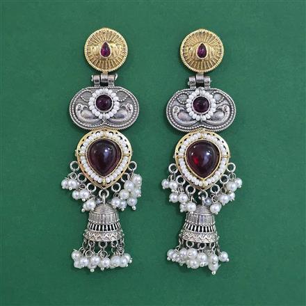 Oxidised Long Earring With Oxidised Plating