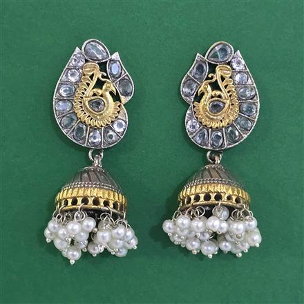 Oxidised Jhumki With 2 Tone Plating