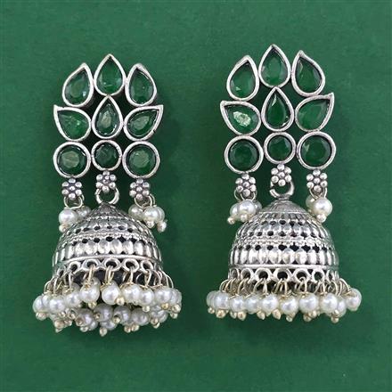Oxidised Jhumki with Oxidised Plating