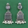 Oxidised Pearl Earring with Oxidised Plating