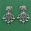 Oxidised Pearl Earring with Oxidised Plating