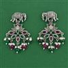 Oxidised Pearl Earring with Oxidised Plating