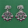 Oxidised Pearl Earring with Oxidised Plating
