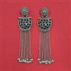 Oxidised Long Earring With Oxidised Plating