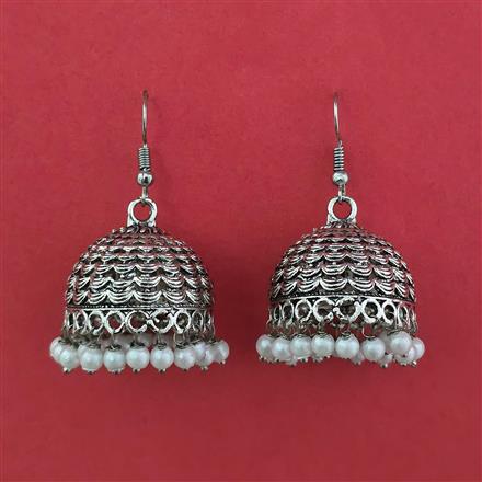 Oxidised Jhumki with Oxidised Plating