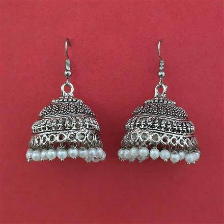 Oxidised Jhumki with Oxidised Plating