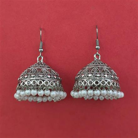 Oxidised Jhumki with Oxidised Plating