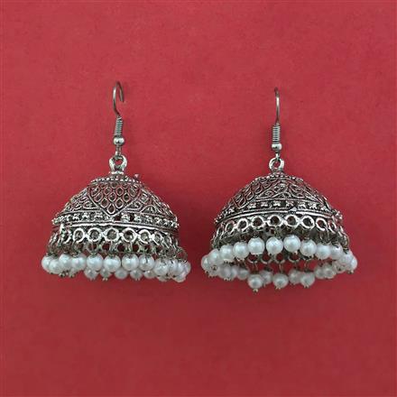 Oxidised Jhumki with Oxidised Plating