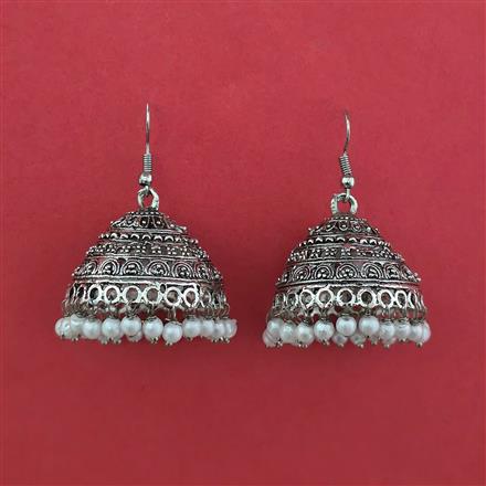 Oxidised Jhumki with Oxidised Plating