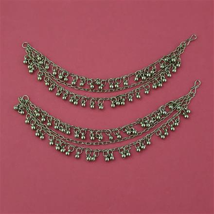 Oxidised Classic Ear Chain with Mehndi Plating Oxidised Plating