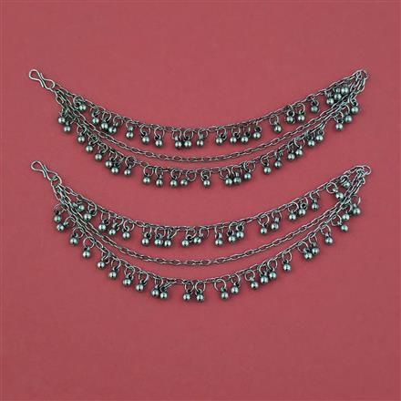 Oxidised Classic Ear Chain with Mehndi Plating Oxidised Plating