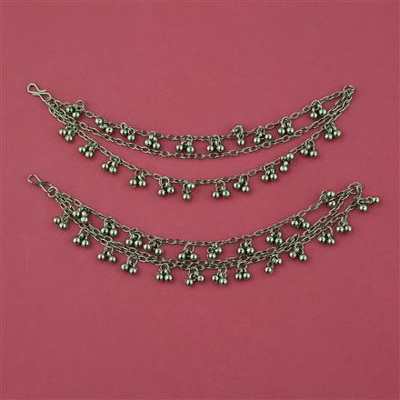 Oxidised Classic Ear Chain with Mehndi Plating Oxidised Plating