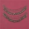 Oxidised Classic Ear Chain with Mehndi Plating Oxidised Plating