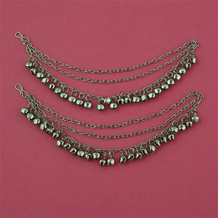 Oxidised Classic Ear Chain with Mehndi Plating Oxidised Plating