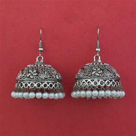 Oxidised Jhumki with Oxidised Plating