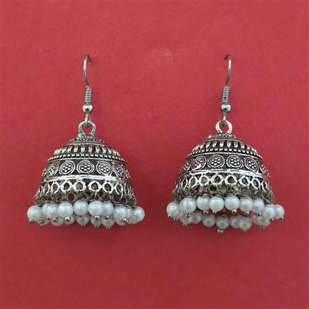 Oxidised Jhumki with Oxidised Plating