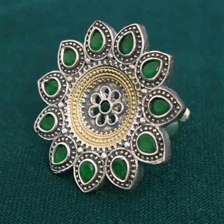 Oxidised Adjustable Ring with 2 Tone Plating
