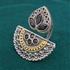 Oxidised Adjustable Ring with 2 Tone Plating