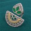 Oxidised Adjustable Ring with 2 Tone Plating