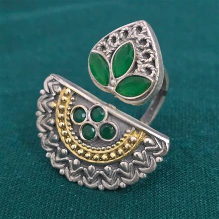 Oxidised Adjustable Ring with 2 Tone Plating