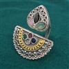 Oxidised Adjustable Ring with 2 Tone Plating