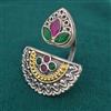 Oxidised Adjustable Ring with 2 Tone Plating