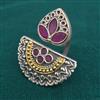 Oxidised Adjustable Ring with 2 Tone Plating