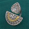 Oxidised Adjustable Ring with 2 Tone Plating