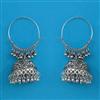 Oxidised Jhumki with Rhodium Plating Mehndi Plating