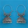 Oxidised Jhumki with Rhodium Plating Mehndi Plating