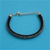 Oxidised Adjustable Bracelet with Rhodium Plating