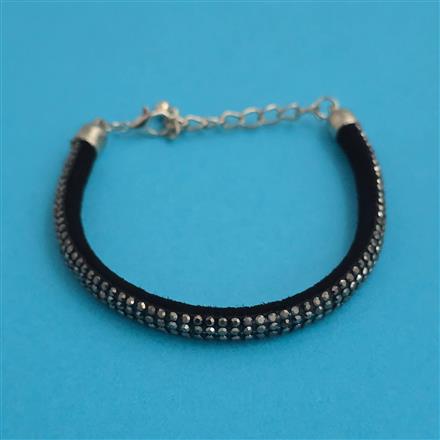 Oxidised Adjustable Bracelet with Rhodium Plating