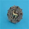 Oxidised Adjustable Ring with 2 Tone Plating